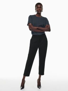 Aritzia Babaton Slim Crop Conan Pants (Re)essential Fabric Black Sz 2